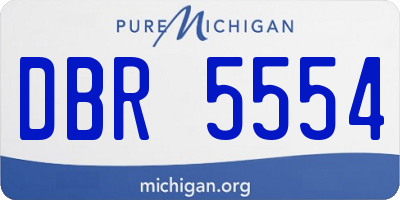 MI license plate DBR5554