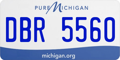 MI license plate DBR5560