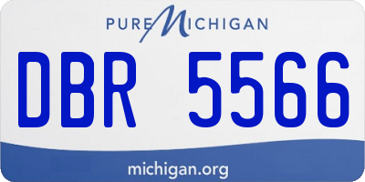 MI license plate DBR5566