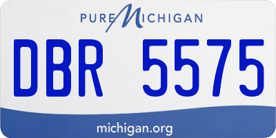 MI license plate DBR5575