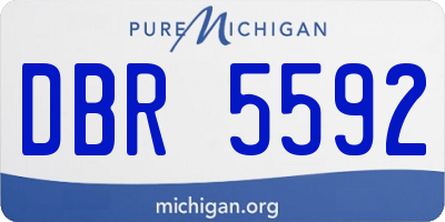 MI license plate DBR5592