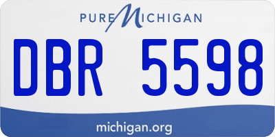 MI license plate DBR5598