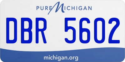 MI license plate DBR5602