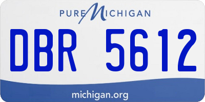 MI license plate DBR5612
