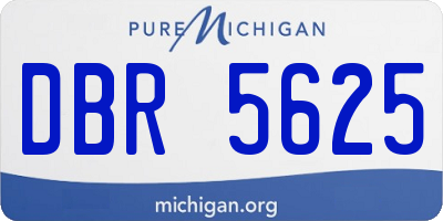 MI license plate DBR5625