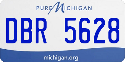 MI license plate DBR5628