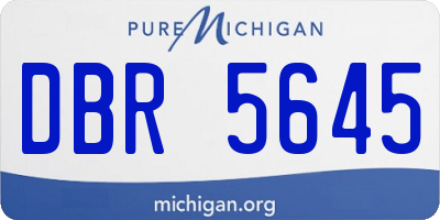 MI license plate DBR5645
