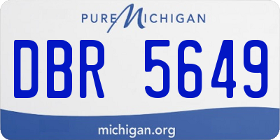 MI license plate DBR5649