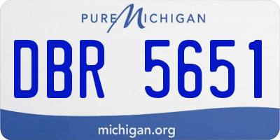 MI license plate DBR5651