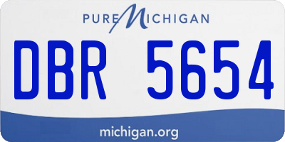 MI license plate DBR5654