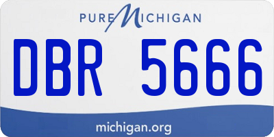 MI license plate DBR5666