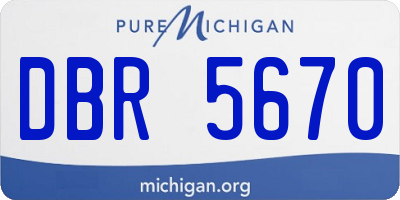 MI license plate DBR5670