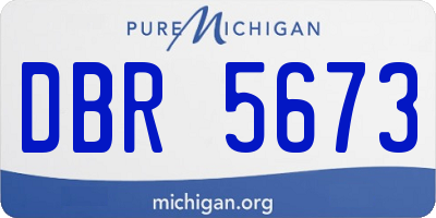 MI license plate DBR5673