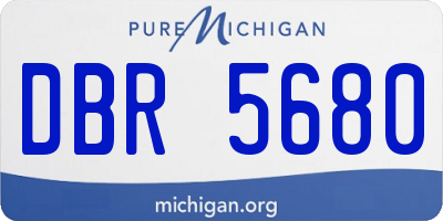 MI license plate DBR5680