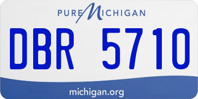 MI license plate DBR5710