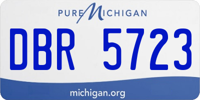 MI license plate DBR5723