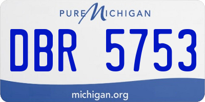 MI license plate DBR5753