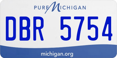 MI license plate DBR5754