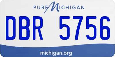 MI license plate DBR5756