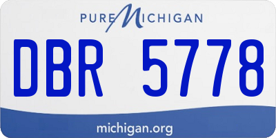 MI license plate DBR5778