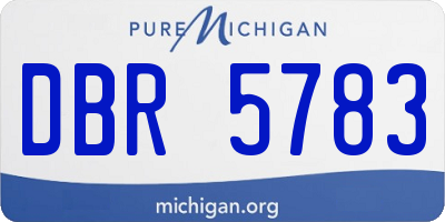 MI license plate DBR5783