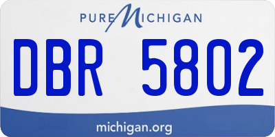 MI license plate DBR5802