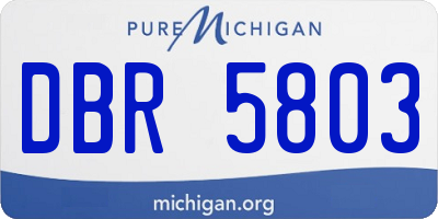 MI license plate DBR5803