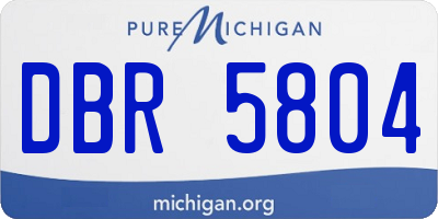 MI license plate DBR5804