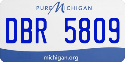 MI license plate DBR5809
