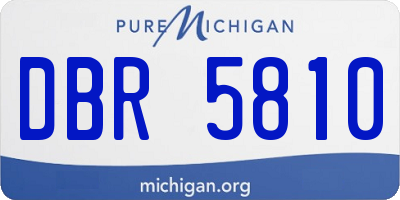 MI license plate DBR5810