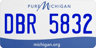 MI license plate DBR5832