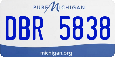 MI license plate DBR5838