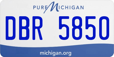 MI license plate DBR5850