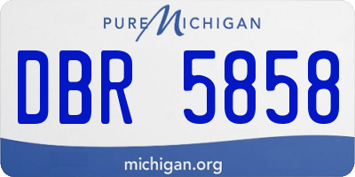 MI license plate DBR5858