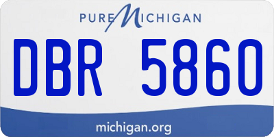 MI license plate DBR5860
