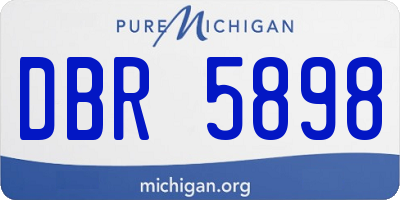MI license plate DBR5898