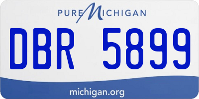 MI license plate DBR5899