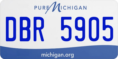 MI license plate DBR5905