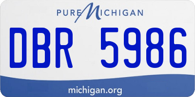 MI license plate DBR5986
