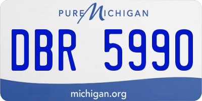 MI license plate DBR5990