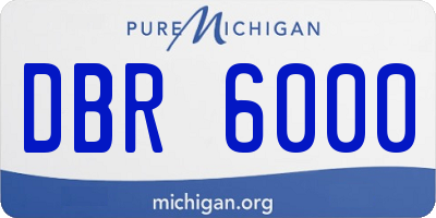 MI license plate DBR6000