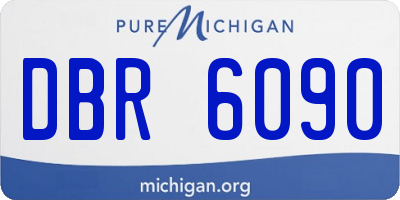MI license plate DBR6090