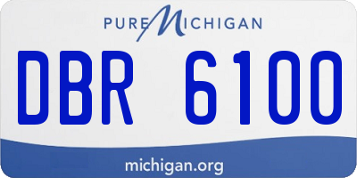 MI license plate DBR6100