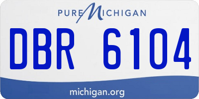 MI license plate DBR6104