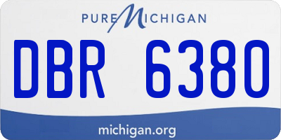 MI license plate DBR6380