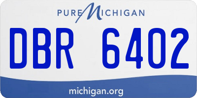 MI license plate DBR6402