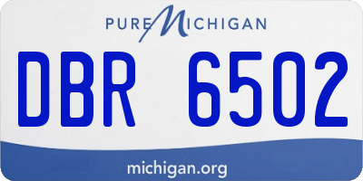 MI license plate DBR6502