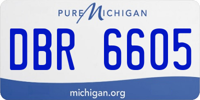 MI license plate DBR6605