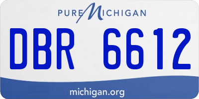 MI license plate DBR6612
