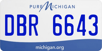 MI license plate DBR6643